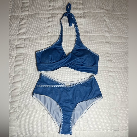 NWT Bikini top & bottom, Blue, size S - Picture 1 of 9